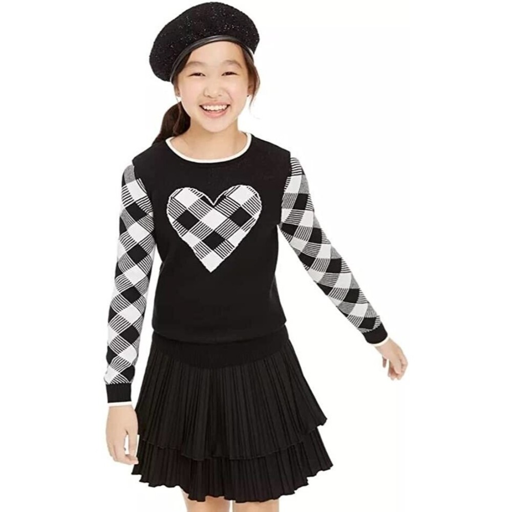 NWT MSRP $40 Charter Club Holiday Girls Buffalo Check Family Sweater Sz 5, 6, 6X